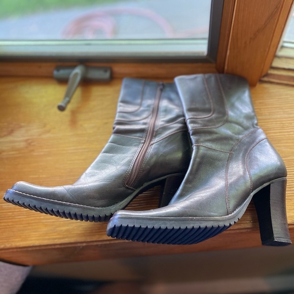 Shoes - Dark brown upper leather balanced man made boots